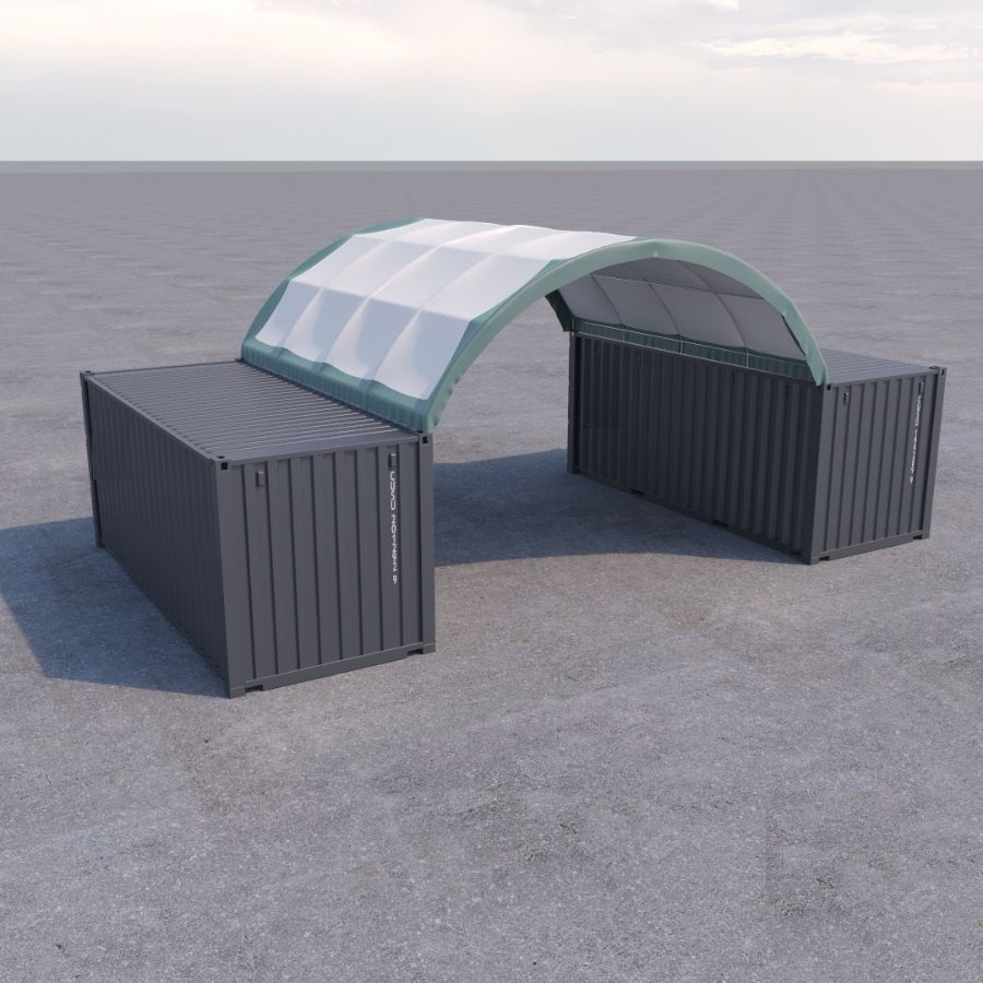 20’ x 20’ Fabric Container Shelter - Container Tec Pty Ltd