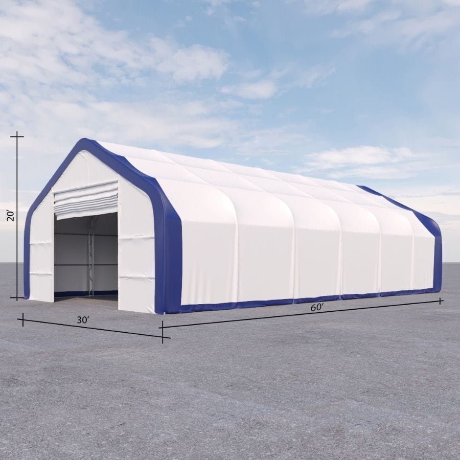 Dual Truss Storage Shelter (30′ x 60′ x 20′) - Container Tec Pty Ltd