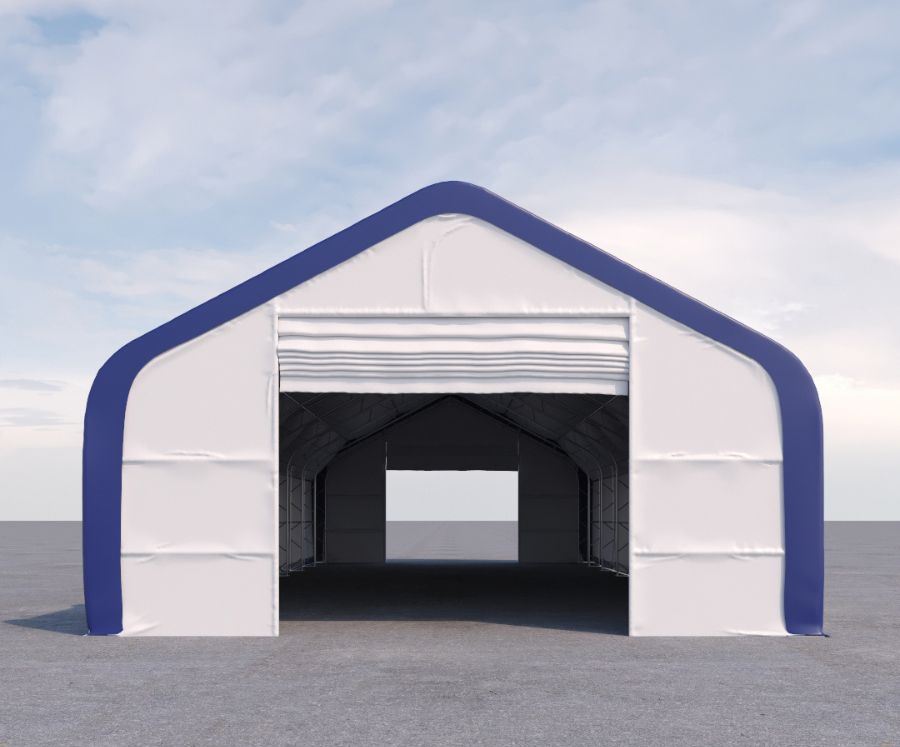 Dual Truss Storage Shelter (30′ x 80′ x 20′) - Container Tec Pty Ltd