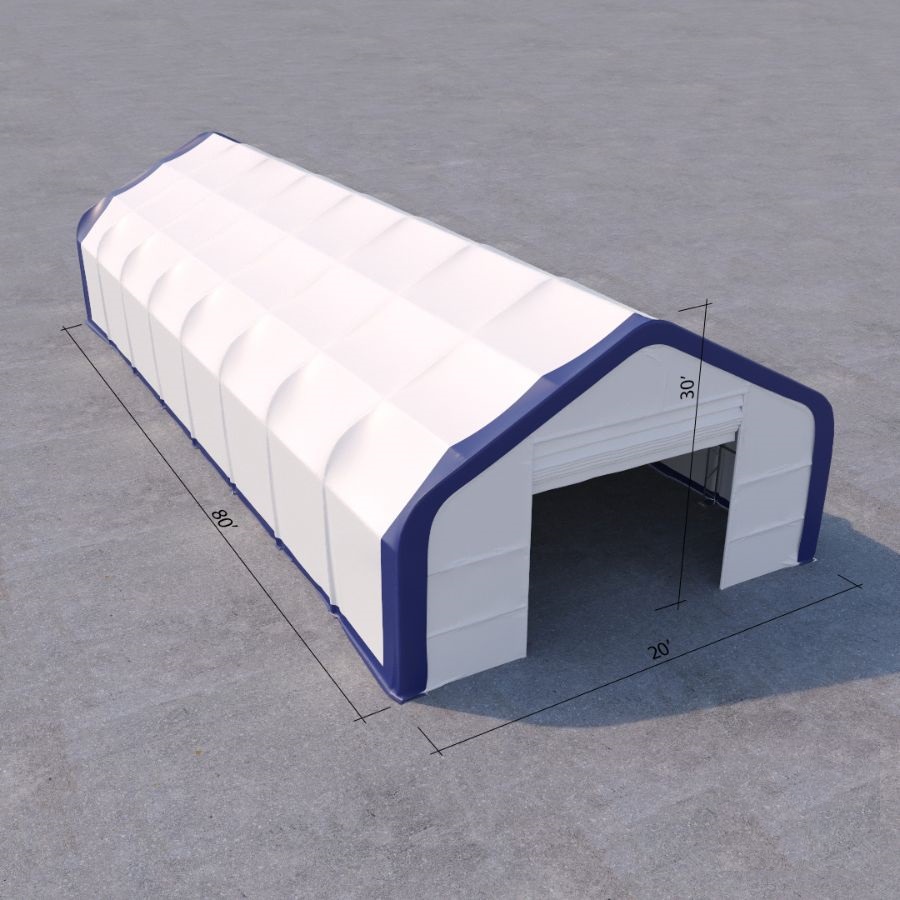 Dual Truss Storage Shelter (30′ x 80′ x 20′) - Container Tec Pty Ltd