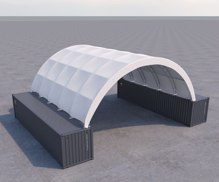 40’ x 40’ Fabric Container Shelter - Container Tec Pty Ltd