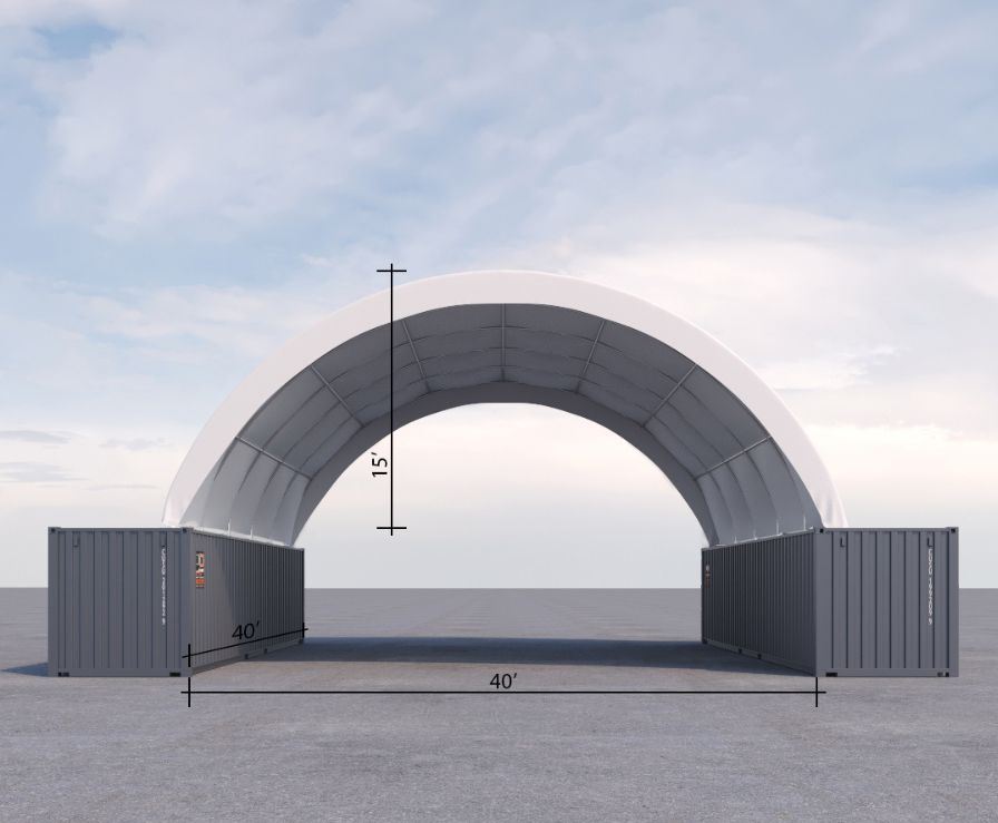 40’ x 40’ Fabric Container Shelter - Container Tec Pty Ltd