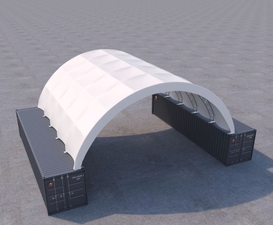 40’ x 40’ Fabric Container Shelter - Container Tec Pty Ltd