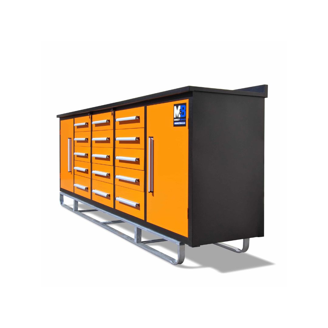 M&B | 10’ Workbench Cabinet with 15 Drawers - Container Tec Pty Ltd