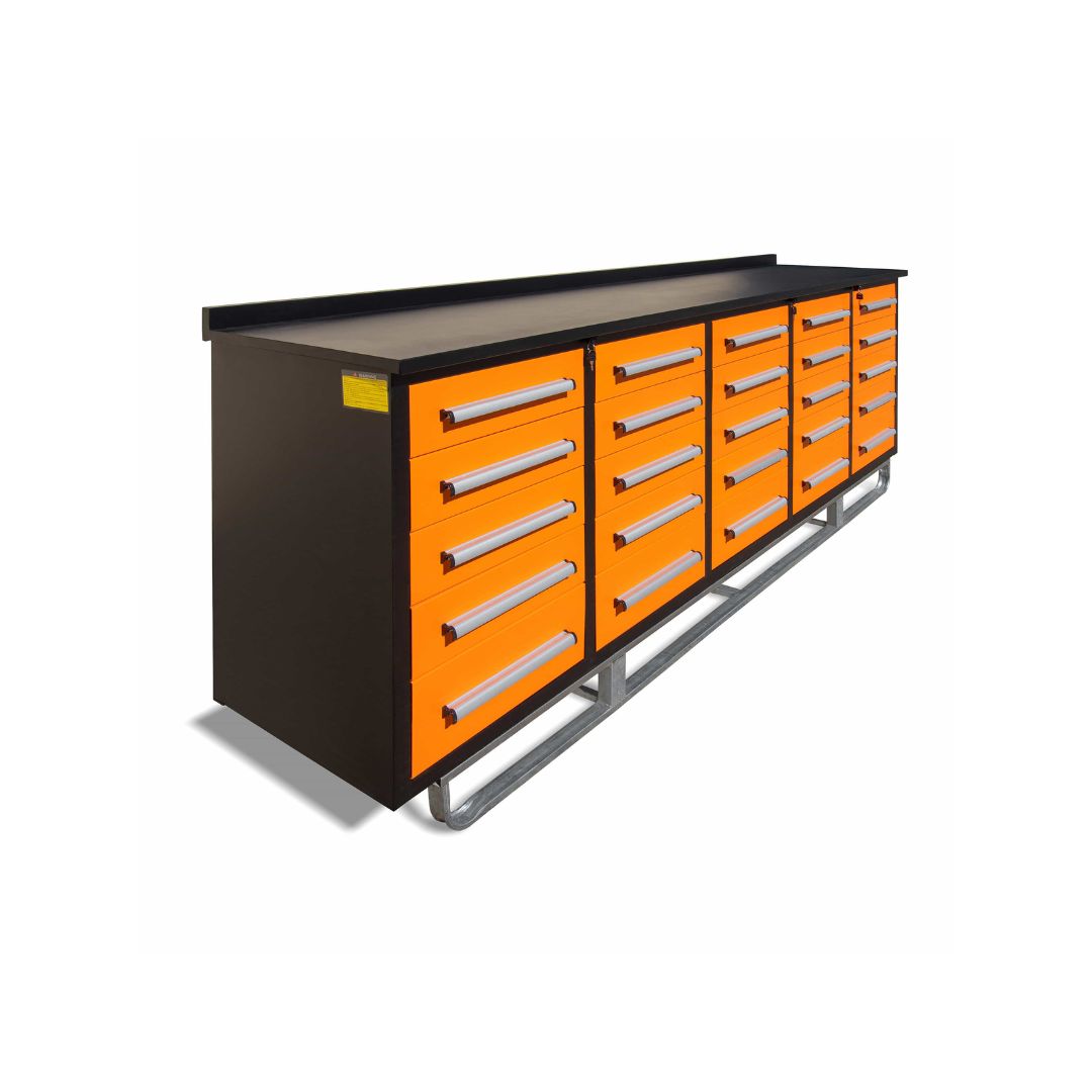 M&B | 10’ Workbench Cabinet with 25 Drawers - Container Tec Pty Ltd