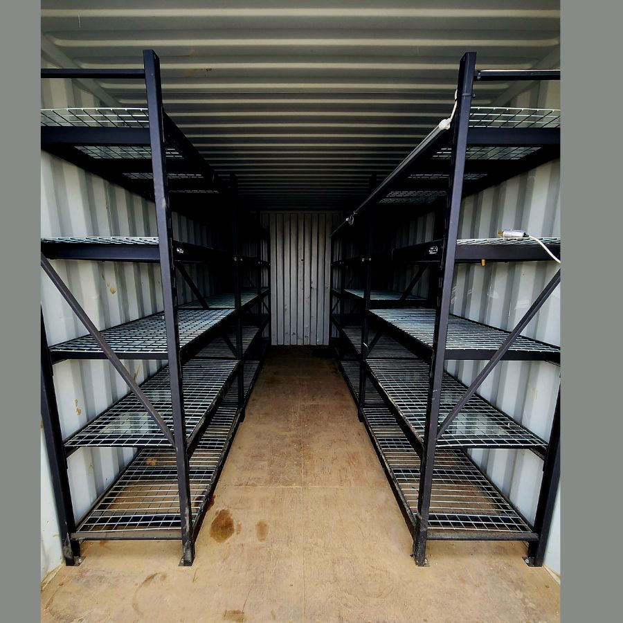 20’ New (1-Trip) Container w/ Shelving on BOTH sides - Container Tec Pty Ltd
